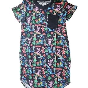 Black Aloha Graphic Pocket Tee Dress - STITCH BAMBOO